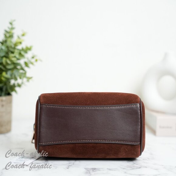 NWT Coach Mini Rowan Crossbody Bag CCF29 suede/Vintage Brown - Picture 11 of 14